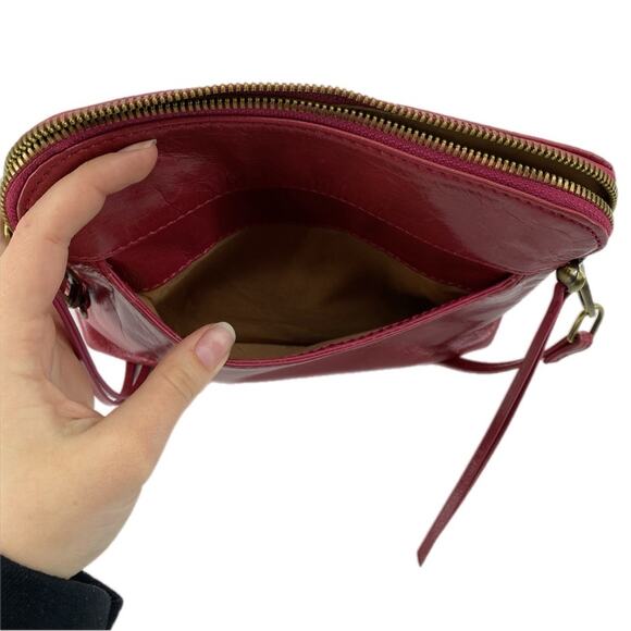 Hobo Reeva Crossbody Bag Red Leather Small Convertible - Picture 7 of 16